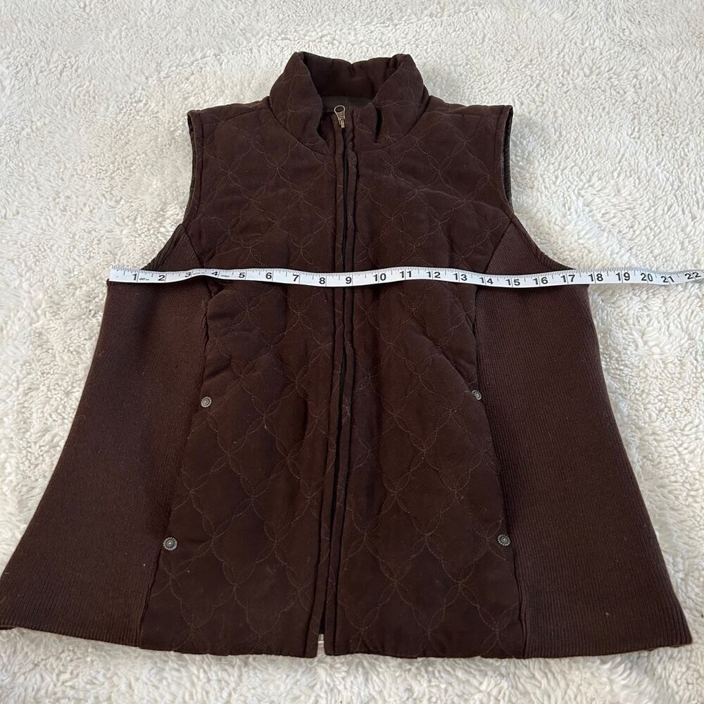 Womens Small Brown Vest Suede Soft Preppy Granola Girl Tomato Gorpcore - Picture 3 of 5